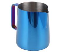 Nikou Pichet artistique pour café LATTE, tasse à mousse en acier inoxydable, LISSE, poignée ergonomique pour la maison, café, RESTAURANT, hôtel (350ML Bleu Titane-304)