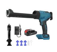 Nikou Pistolet à cartouche électrique avec batterie 18 V, lumière LED, 6 vitesses, pistolet en silicone pour cartouches de 300 ml, pistolet à joints pour rénovation, ménage