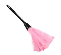 Nikou Plumeau Poussiere, Plumeau De Dinde avec Poignée Noire en Plastique, Plumeaux en Plume Essuie-Poussiere Souple, Outils de Nettoyage de Meubles Ménagers de Voiture (Rose)