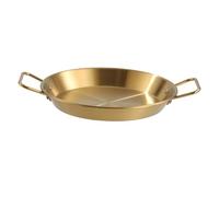 Nikou Poêle à paella ovale en acier inoxydable pour fruits de mer, double poignée, pour la maison et le restaurant, polyvalente, 36 cm, idéale pour les plats espagnols