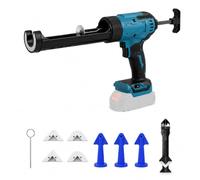 Nikou Presse-cartouche sans fil, pistolet à cartouche électrique avec lumière LED, 6 vitesses, pistolet en silicone pour cartouches de 300 ml, pistolet à joints pour rénovation, ménage (sans batterie)