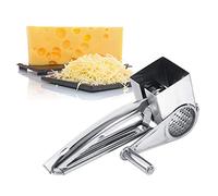 Nikou Râpe à fromage rotative, manivelle en acier inoxydable, râpe mécanique manuelle multifonction