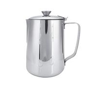 Nikou Tasse de moussage, Tasse à mousser tasse de tasse à café en acier inoxydable cruche de moussage de lait cruche avec couvercle pour Latte Coffee Art(1000ml)