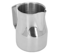Nikou Tasse isotherme de 320 ml, en acier inoxydable à double paroi, pour la maison et le camping, noir, pichet à mousse de lait en acier inoxydable 304, 350 ml, argenté