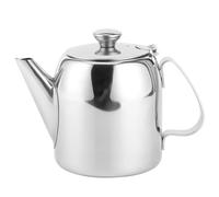 Nikou Théière en Acier Inoxydable, 500ml/20oz Bouilloire avec Bec Court, Théière à Café Bouilloire Pichet à Eau Froide, Cruche Au Thé Au Lait pour Maison Bureau Restaurant D'hôtel (Argent)