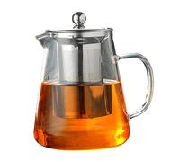 Nikou Théière En Verre de 1300 ml, Verre Théière avec Filtre Infuseur, Infuseur Thé, Poignée Ergonomique Transparente épaisse et Résistante à la Chaleur pour Thé en Fleurs en Vrac