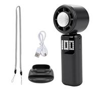 Nikou Ventilateur portatif avec refroidisseur de glace, mini ventilateur portable à piles rechargeables, ventilateur turbo à 5 vitesses, affichage LED, ventilateur personnel pliable pour voyage