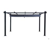 Concept Usine Pergola Aluminium Nila 4x3m Gris 12m² Autoportante thermolaquée Toile rétractable