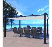CONCEPT USINE - Pergola Auto-portée 4X3 m (12m²) - Structure Aluminium - Toile 100% Polyester - Nila Beige - Toile coulissante rétractable - tonnelle de Jardin - pour terrasse extérieur & Pavillon