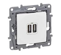 NILOE Double prise de charge USB 5V 2400 mA blanc 764594
