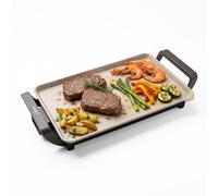 Nilson Life Grill électrique plancha et croque-monsieur double, 2 300 W, contrôle de température, ouverture à 180 degrés, plaques céramiques antiadhésives, thermostat réglable, plateau récupérateur de