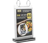 Niltracy Support de panneau de table en plastique A6 : support d'affichage de menu à rabat multi-pages - En forme de T - 6 pages - 12 côtés - Présentoir pour photos, boissons, publicités pour magasins