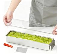 Nimblyne Moule à tiramisu en acier inoxydable - Sans BPA - Réglable - Avec côtés amovibles et pelle - Rectangulaire - Pour gâteaux, brownies, cheesecakes, lasagnes, 40 x 10 x 6 cm