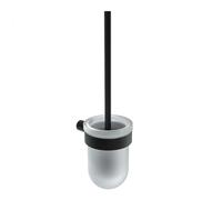 Nimco Bormo - Brosse WC mural avec support, verre/noir mat BRC 11094WN-90