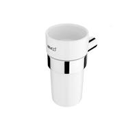Nimco Bormo - Gobelet pour brosses à dents et dentifrice, avec support, céramique blanche/chrome BR 11058KN-26