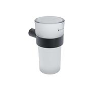 Nimco Bormo - Porte-brosse à dents et dentifrice, verre/noir mat BRC 11058W-90