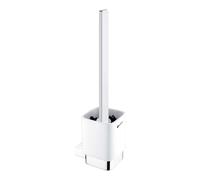 Nimco Kibo - Brosse de toilette murale avec support, céramique blanche/chrome Ki 14094KN-HR-26