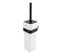 Nimco Kibo - Brosse de toilette murale avec support, céramique blanche/noir mat Ki-14094K-90