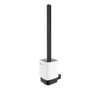 Nimco Kibo - Brosse de toilette murale avec support, céramique blanche/noir mat Ki-14094KN-HR-90