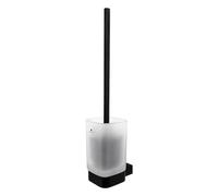 Nimco Kibo - Brosse WC murale avec support, verre dépoli/noir mat Ki-14094CN-90