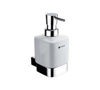 Nimco Kibo - Distributeur de savon en céramique avec support, 250 ml, blanc / chrome Ki 14031K-T-26