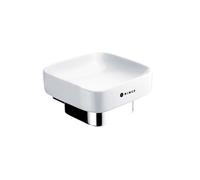 Nimco Kibo - Porte-savon avec support, céramique blanche/chrome Ki 14059K-26