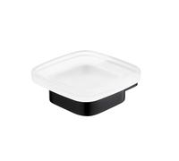 Nimco Kibo - Porte-savon avec support, verre dépoli/noir mat Ki-14059C-90