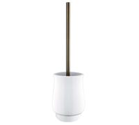 Nimco Lada - Brosse de toilette sur pied avec support, blanc/laiton 1094LA-65