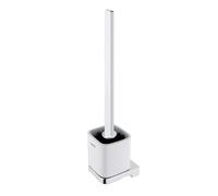 Nimco Maya - Brosse de toilette murale avec support, céramique blanche/chrome MA 29094KN-HR-26