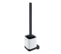 Nimco Maya - Brosse de toilette murale avec support, céramique blanche/noir mat MAC 29094KN-HR-90