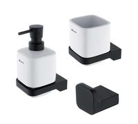 Nimco Maya - Ensemble d’accessoires de salle de bains, noir mat MAC set-31K-T-90