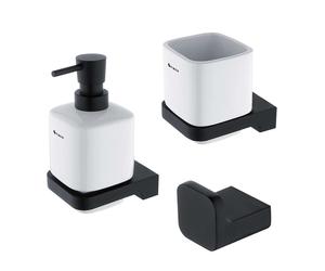 Nimco Maya - Ensemble d’accessoires de salle de bains, noir mat MAC set-31K-T-90