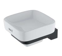 Nimco Maya - Porte-savon avec support, céramique blanche/noir mat MAC 29059K-90