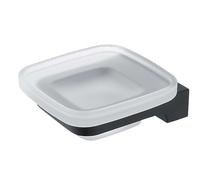 Nimco Maya - Porte-savon avec support, verre dépoli/noir mat MAC 29059C-90