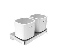 Nimco Maya - Pot à brosse à dents et à dentifrice avec support, blanc/chrome MA 29058DK-26