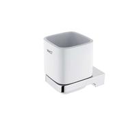 Nimco Maya - Pot à brosse à dents et à dentifrice avec support, céramique blanche/chrome MA 29058K-26