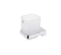 Nimco Maya - Pot à brosse à dents et à dentifrice avec support, verre dépoli/chrome MA 29058C-26