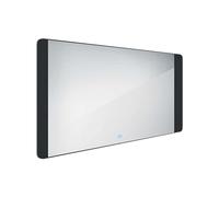 Nimco - Miroir avec éclairage LED, 120x65 cm, capteur tactile, aluminium/noir ZPC 42006V-90