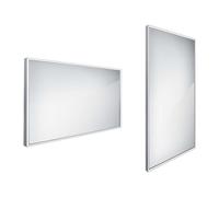 Nimco - Miroir avec éclairage LED, 120x70 cm, carré, aluminium ZP 13006