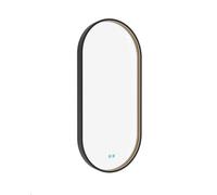 Nimco - Miroir avec éclairage LED, 45x90 cm, touches tactiles, noir ZPC 32003LVX-90