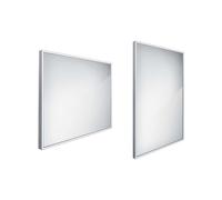 Nimco - Miroir avec éclairage LED, 80x70 cm, carré, aluminium ZP 13003
