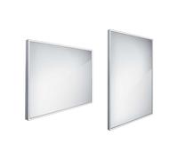Nimco - Miroir avec éclairage LED, 90x70 cm, carré, aluminium ZP 13019
