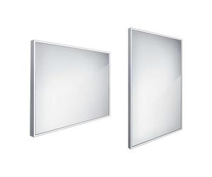 Nimco - Miroir avec éclairage LED, 90x70 cm, carré, aluminium ZP 13019