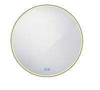 Nimco - Miroir avec éclairage LED, diamètre 100 cm, touches tactiles, noir mat ZPC 28004RVX-90