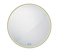 Nimco - Miroir avec éclairage LED, diamètre 90 cm, touches tactiles, noir mat ZPC 28003RVX-90