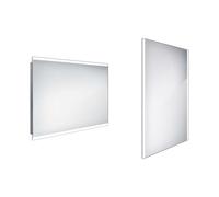 Nimco - Miroir de salle de bains LED 100x70 cm, carré, aluminium ZP 12004