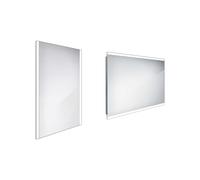 Nimco - Miroir de salle de bains LED 50x70 cm, carré, aluminium ZP 11001