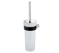 Nimco Nava - Brosse de toilette murale avec support, noir mat/verre mat NA 28094W