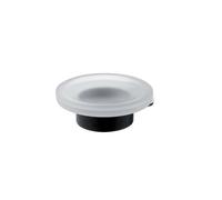Nimco Nava - Porte-savon avec support, noir mat/verre mat NA 28059W