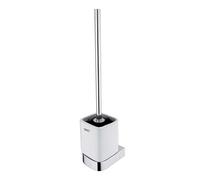 Nimco Nikau - Brosse de toilette avec support, céramique blanche / chrome NK 30094KN-26